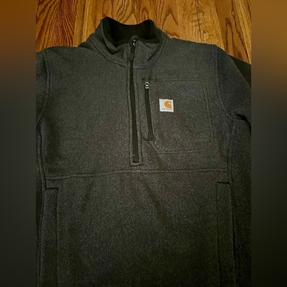 Carhartt Fleece Gray and Black.  1/4 zip. Small - Picture 2 of 11